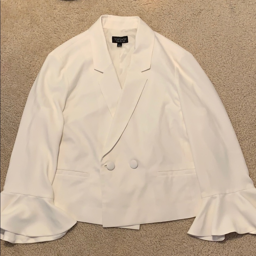White Topshop blazer top